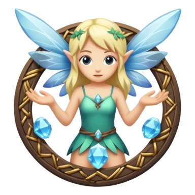 crystal fairy character breaking small rune circle sticker