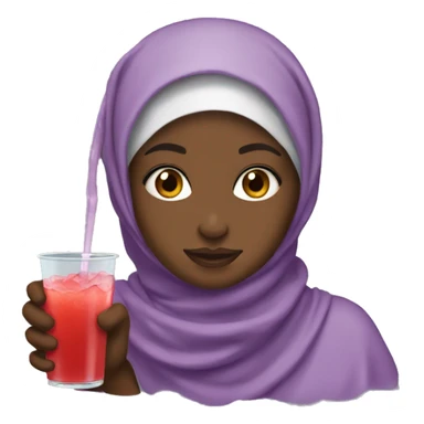 Black hijabi girl drinking koolaid sticker