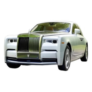 Rolls-Royce Phantom (2022) – cinematic-realistic Rolls-Royce Phantom, its polished silver frame glistening under the sun as it glides down a winding, tree-lined road. The iconic Spirit of Ecstasy hood ornament stands proudly, the V12 engine hums silently as the car cuts through the serene countryside, embodying elegance and power. sticker