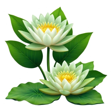 pot bouquet Water Lily, stem, Water Lily leaf sticker