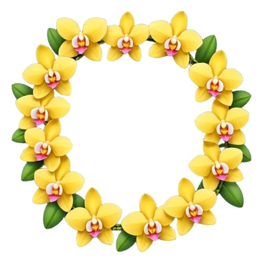 Yellow orchid flower garland sticker