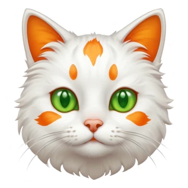 gatito blanco con manchas naranjas sticker