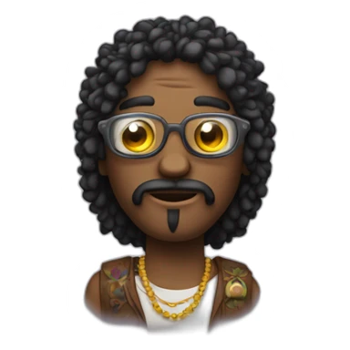 Hippie con celular y anteojos negros  sticker