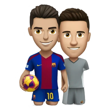 ronaldo with messi sticker