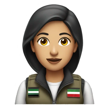 Female Palestinian Journalist Wearing PRESS vest sticker