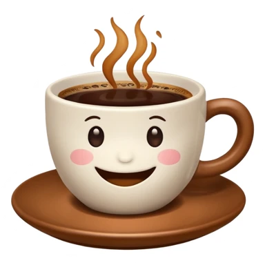 a cute cup of coffee with a smile, without the plate sticker