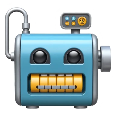 Crea un emoji de una maquina que sea una picadora de plastico sticker