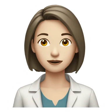 Pale brunette woman with tablet sticker