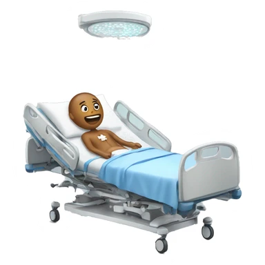 patient in a hospital bed sticker