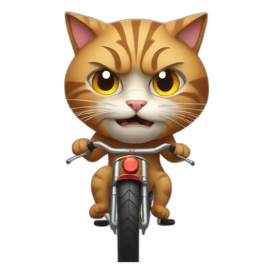 Angry cat on cycle sticker