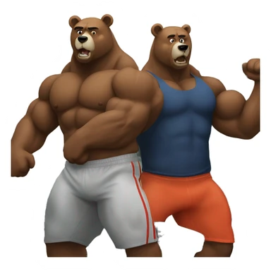 two strong bears on gym sticker