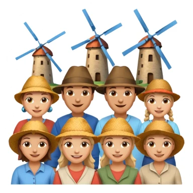  People WEARİNG ÇİFTÇİ HAT with  Windmills sticker