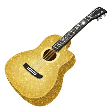 Bedazzled glittery acoustic guitar sticker