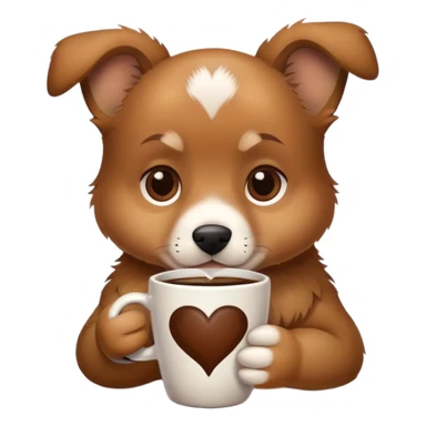 Pup with coffee  sticker