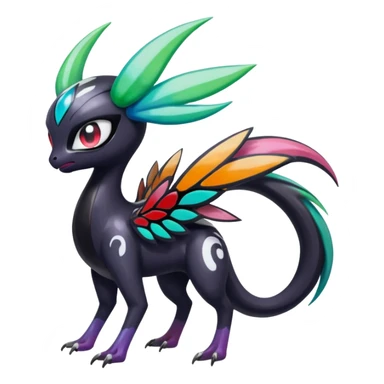 Colorful Shiny Edgy Cool Badass Painted Splashed Exotic Meloetta-Palkia-Venom-Darkrai-Fakémon-creature-hybrid sticker