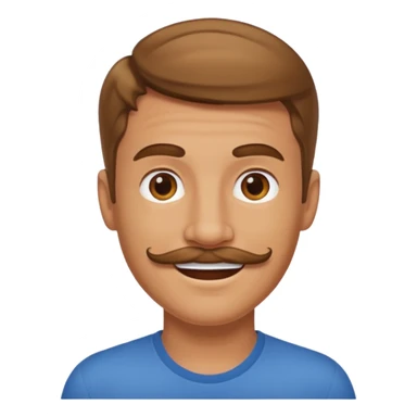 light brown haired guy with mustache smiling  sticker