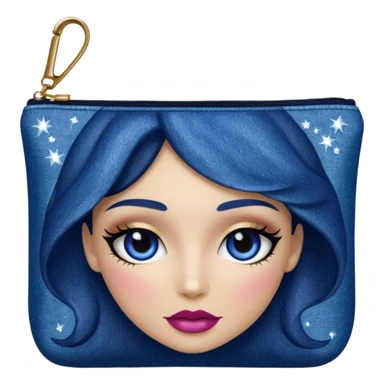 Glittery denim makeup bag sticker