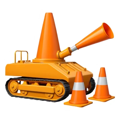 tank squashing traffic cones with its treads sticker