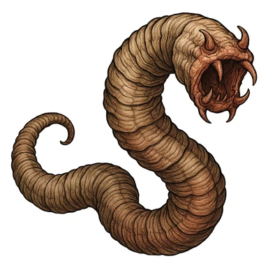 stylized intestinal parasite, menacing appearance, isolated white background, medical illustrative style, clear details sticker