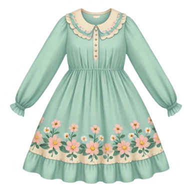 Cottagecore style ultra cute vintage material dress sticker