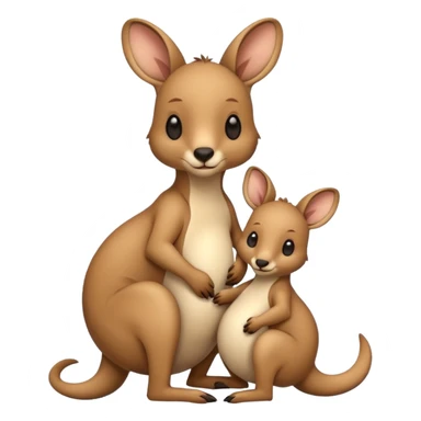 A kangaroo which has its baby kangaroo in its pouch(marsupium) sticker