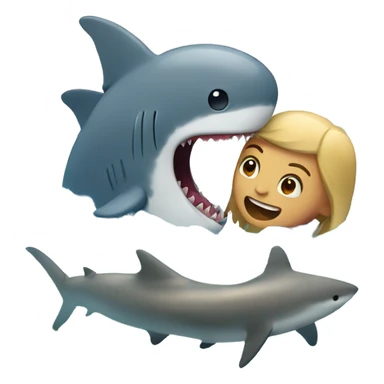 Living water with a shark in love sticker