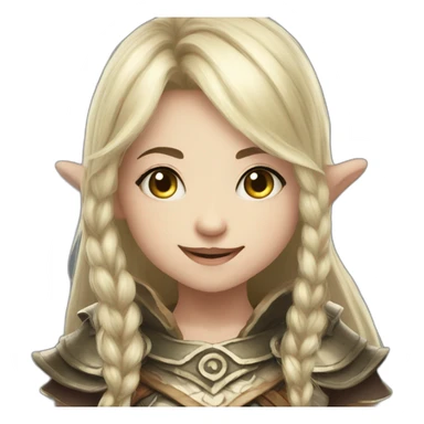 Lineage 2, dwarf girl, smile sticker