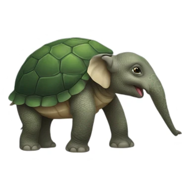 Tortue sur un éléphant sticker