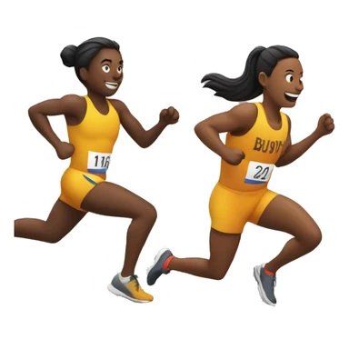 Two runners doing the relay race sticker