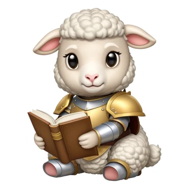 Lamb woth armor reading sticker