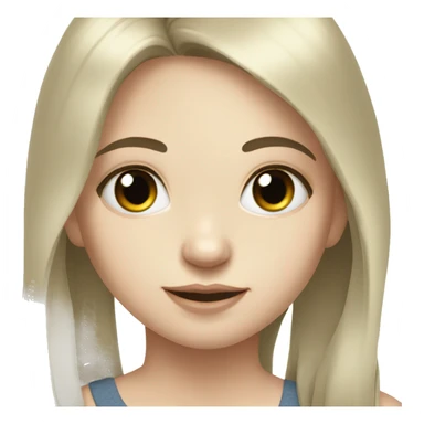 portrait of a girl with necklace dark hair and pale skin sticker