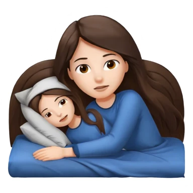 brunette girl waking up longhair  sticker