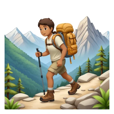 hiking in the mountains sticker