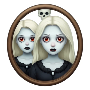 Spooky killer on mirror behind woman sticker