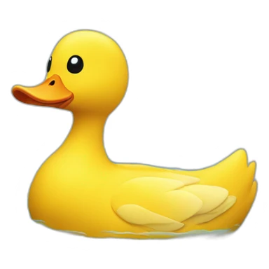 A yellow duck floating on the water sticker