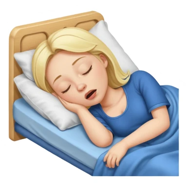Blonde woman snoring sleeping sticker