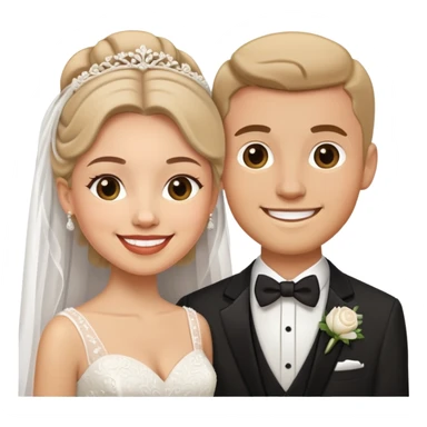 Bride and groom wedding couple sticker