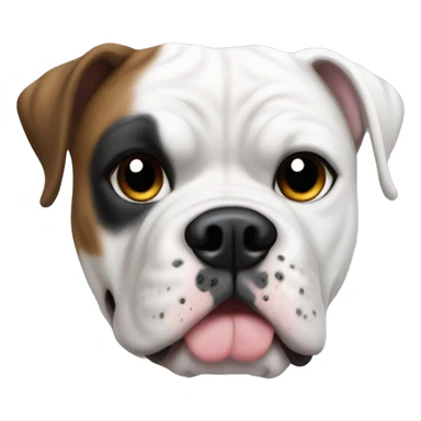 American bulldog white with black patch of fur on it’s eye sticker