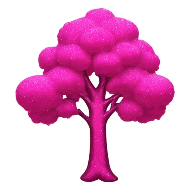 Hot pink glitter tree  sticker