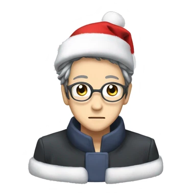 Satoru Gojo from anime with a Christmas hat sticker