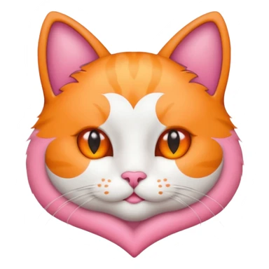 cat face inside a heart sticker