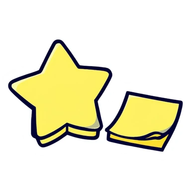 star-shaped sticky note sticker