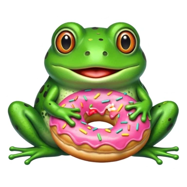 Frog with a donut sticker