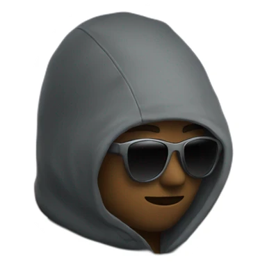 developer programming at night with hood and sunglasses sticker