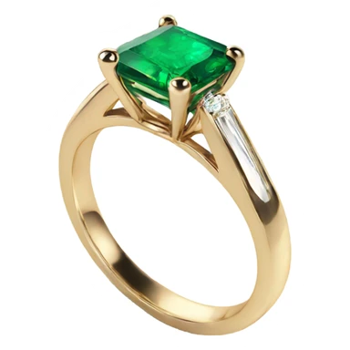 Solitaire emerald cute Engagement ring sticker