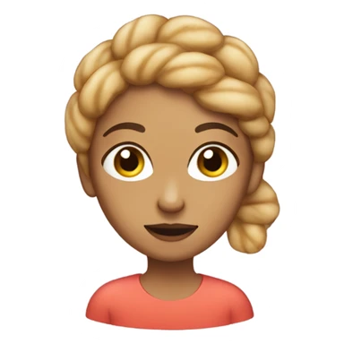 A woman with her hair pulled to the side and ate melon bread sticker