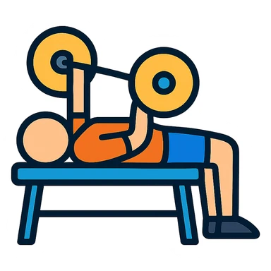 a sportman doing a bench press sticker