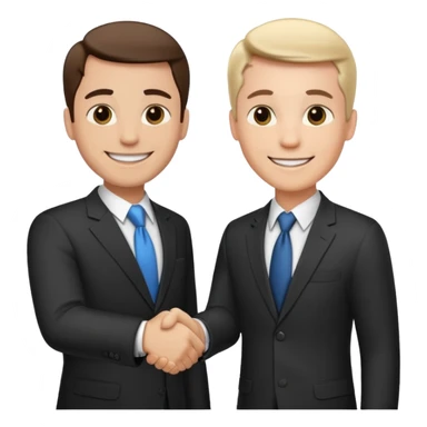 two men in business attire shaking hands sticker
