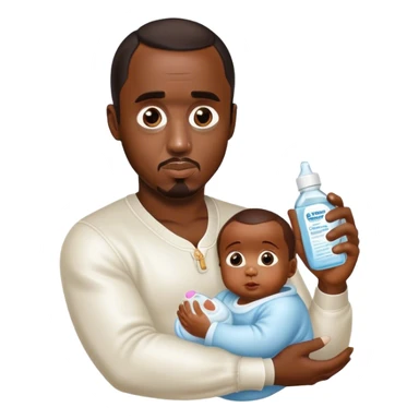 P diddy holding baby oil sticker