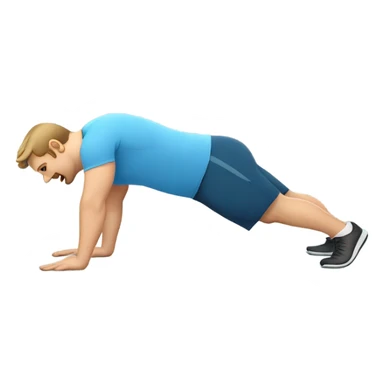 fat white guy doing push ups sticker